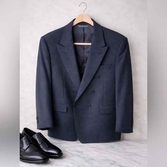 Dior Other - Christian Dior Monsieur 100% Wool Navy Blazer Jacket, 46R